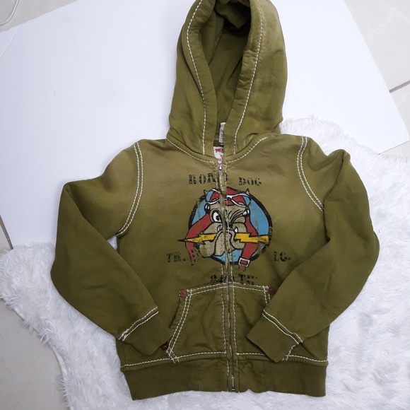 olive green true religion hoodie
